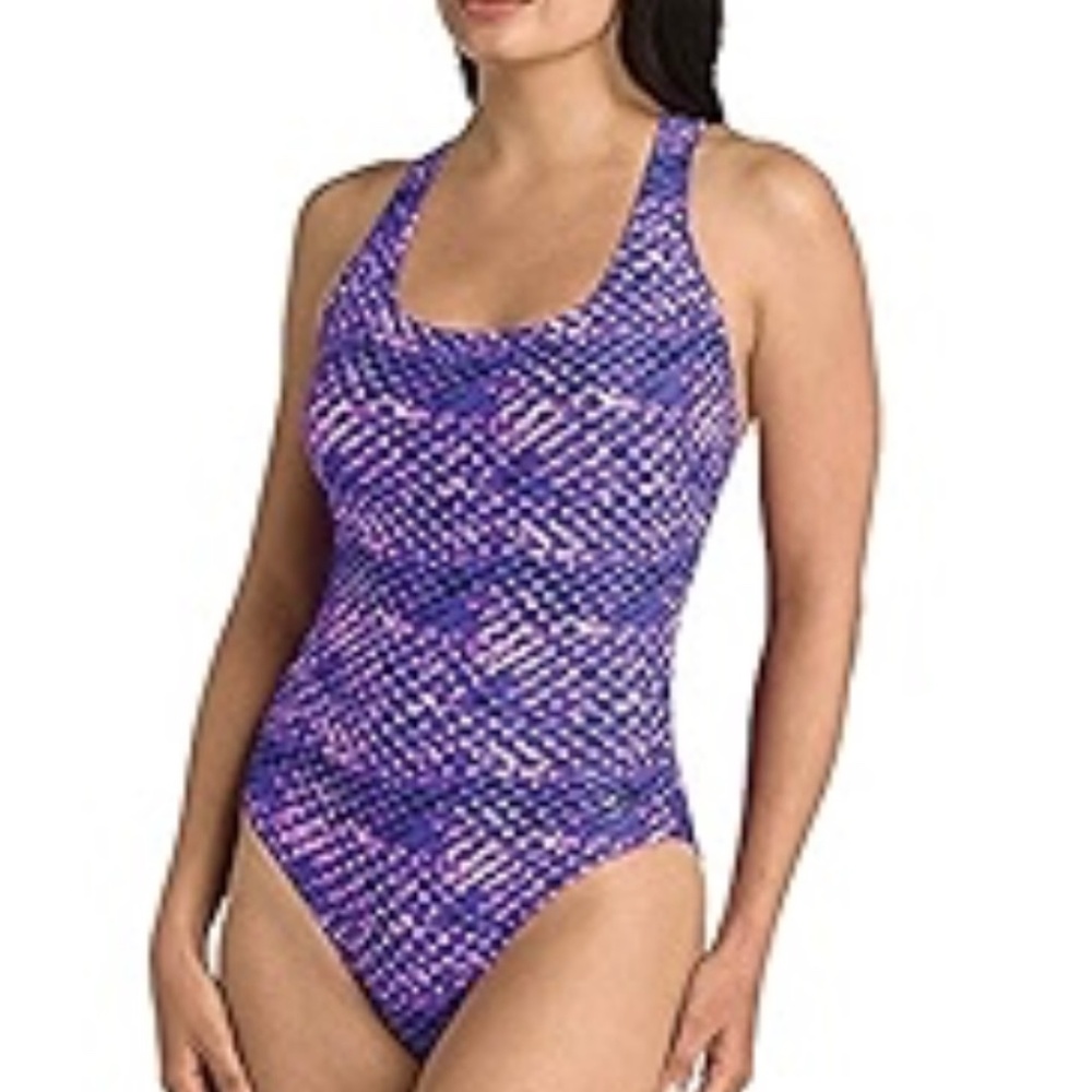 Speedo Snakeskin Ultraback One Piece Swimsuit Purple Size 6